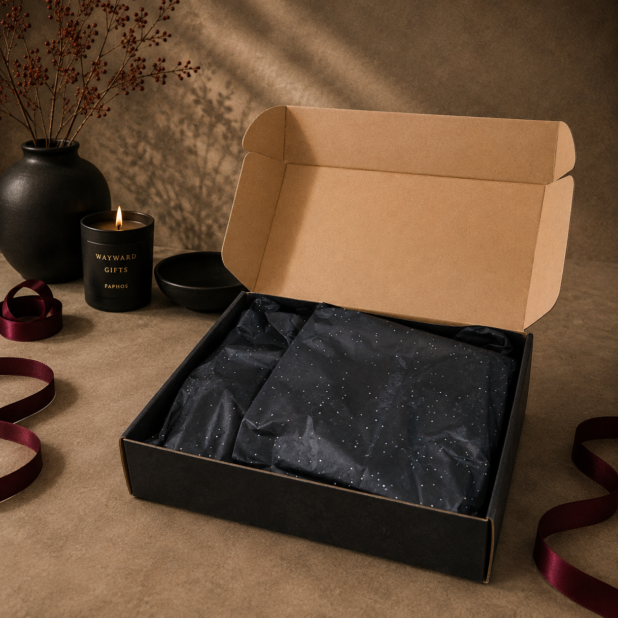 Wayward Gifts curated gift box presentation